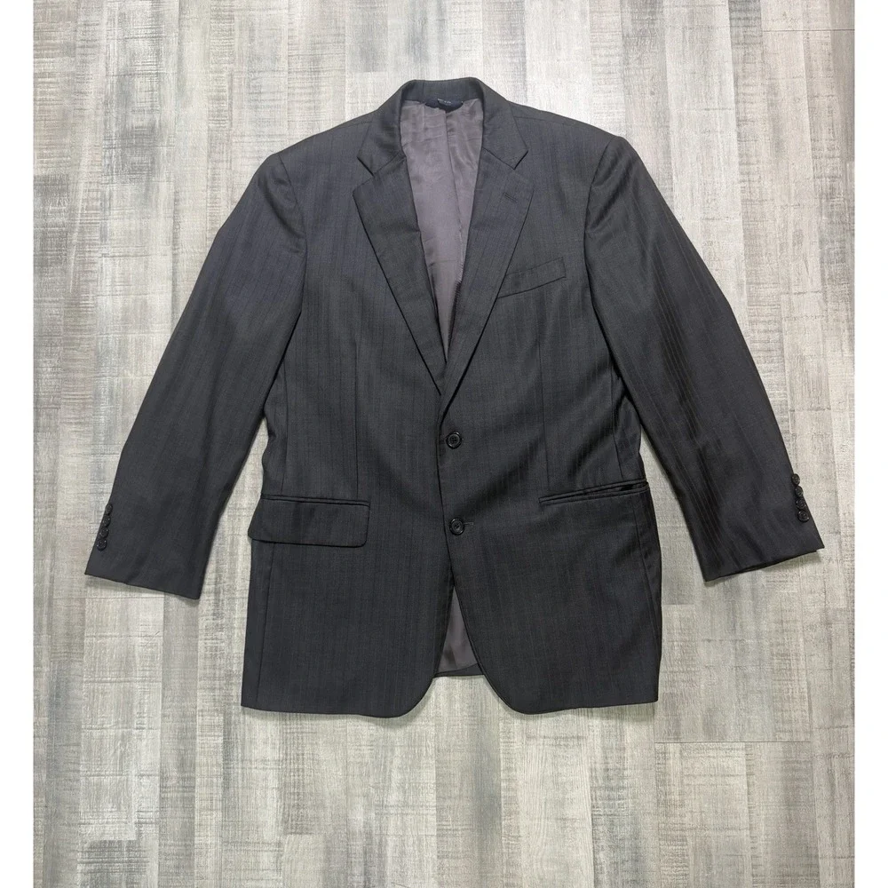 VTG Brooks Brothers 2 Button Blazer Mens 40R Black  100% Wool Jacket Made In USA